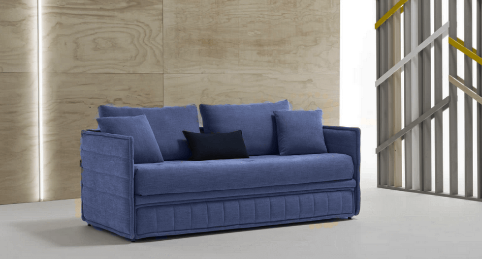divano lettoestraibile  amsterdam in tessuto blu pronta consegna da Tino Mariani a Lissone