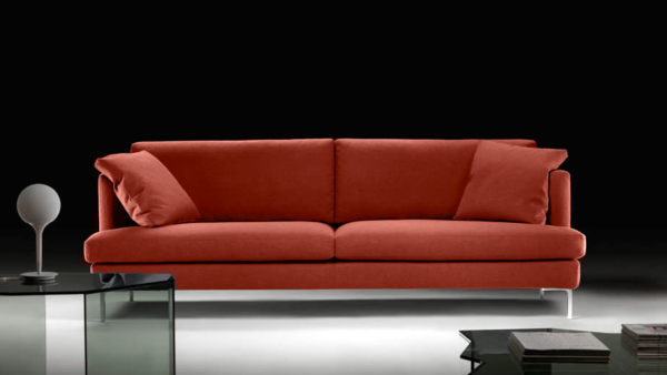 Divano Manhattan Tino Mariani in tessuto colore mattone