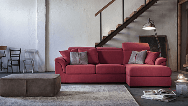 Divano moderno e di design con chaise-longue e sedute estraibili Hawaii di Tino Mariani