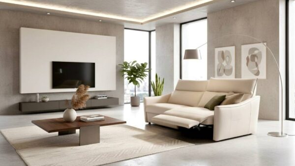 Divano relax elettrico in pelle Madeira Tino Mariani artigianale