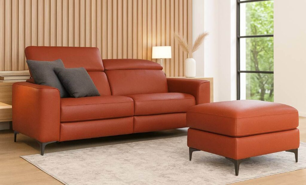 Divano Relax Moderno Byron Small Con Piedini e schienale Alti In Metallo Tino Mariani