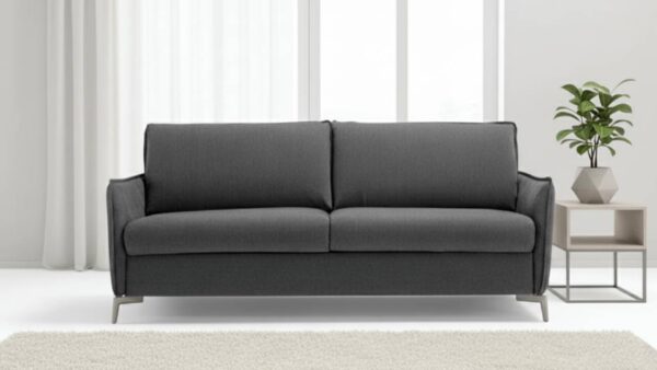 Divano letto Elegance con piedini alti, rete a doghe ortopedica e rivestimento antimacchia sfoderabile – Tino Mariani