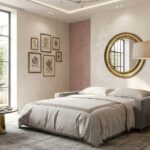Divano Letto Aperto In Soggiorno Elegante Moderno Di Design