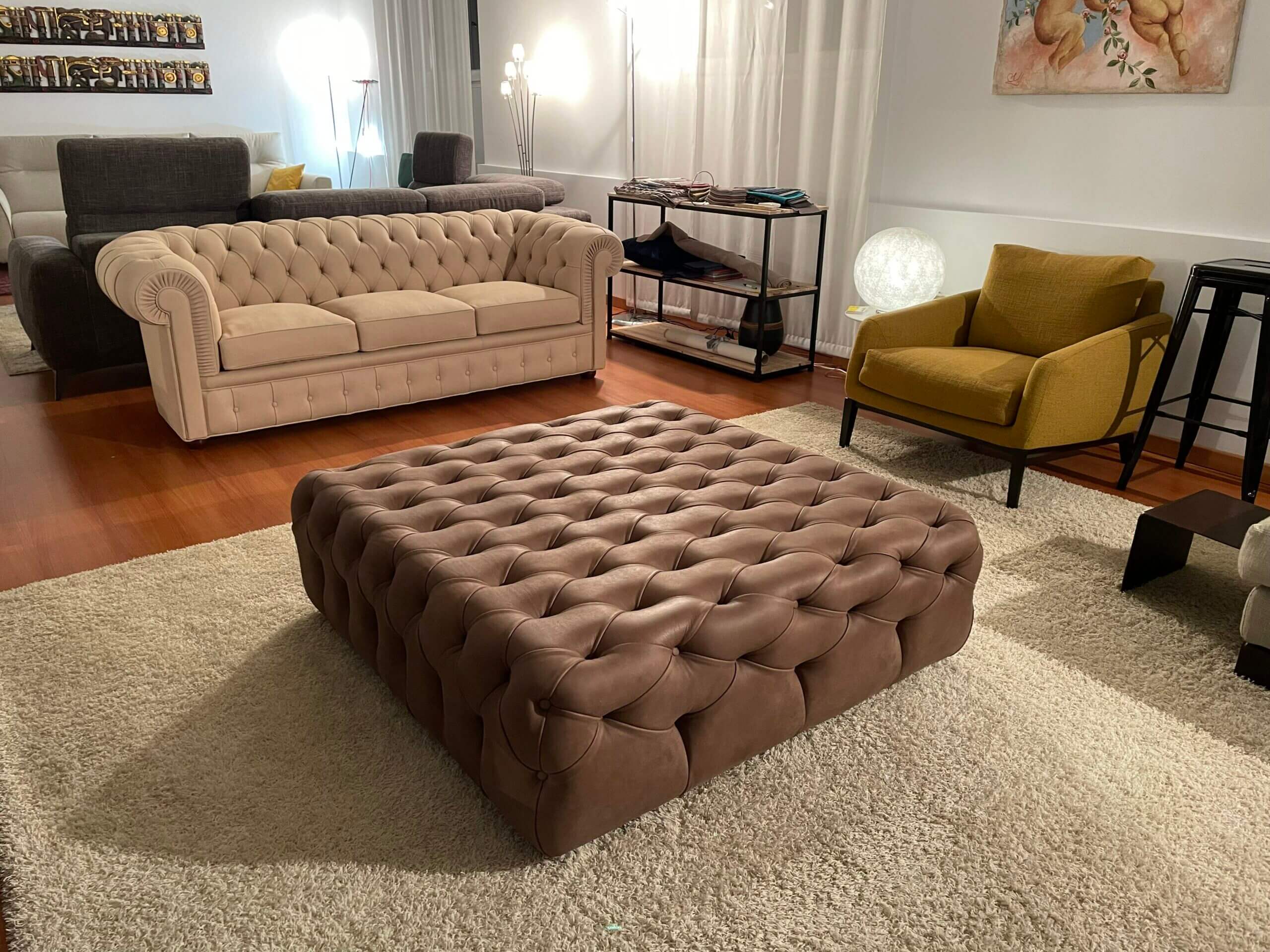 pouf capitonnè grande cm. 120x120 pronta consegna tino mariani