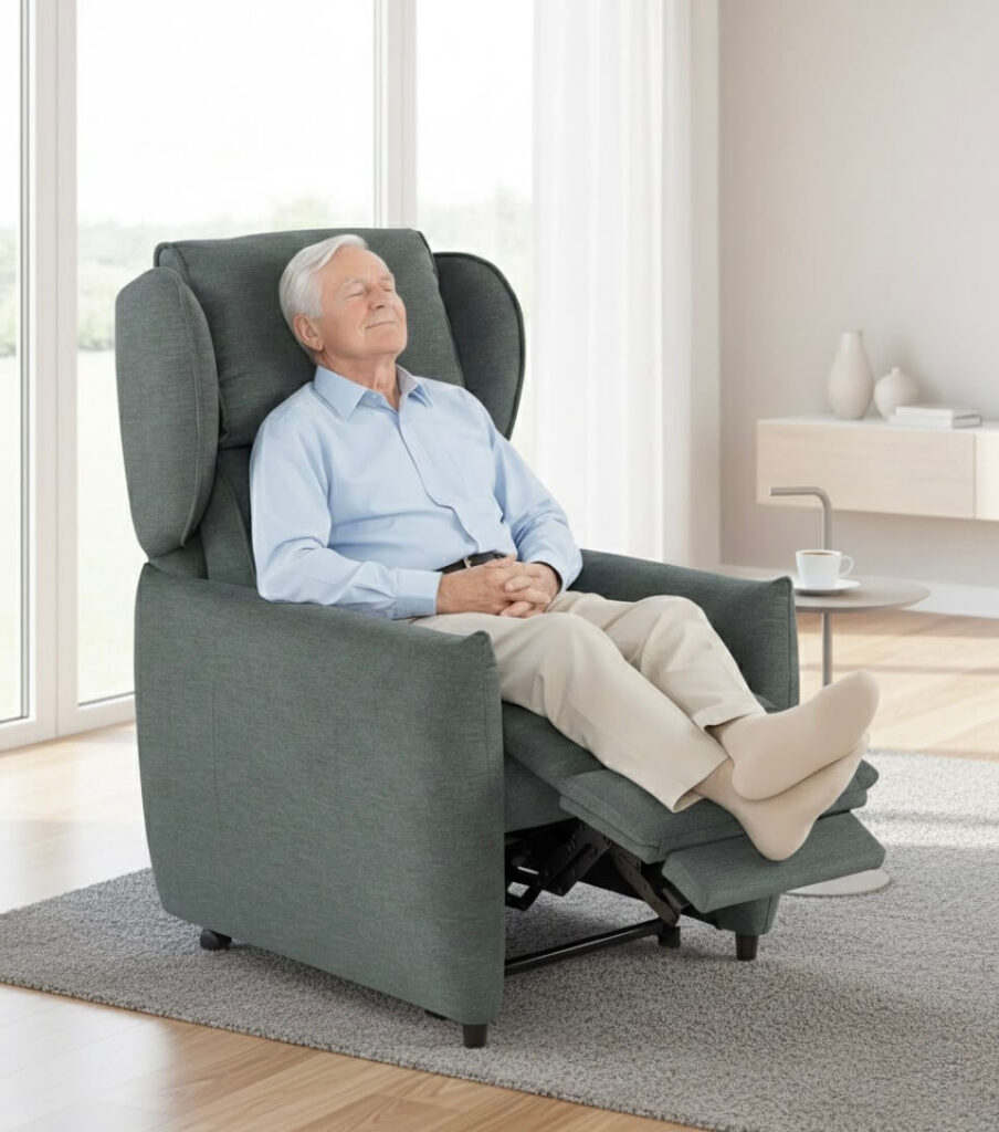 Prova Della Comodità Di Una Poltrona Relax Elettrica Di Tino Mariani