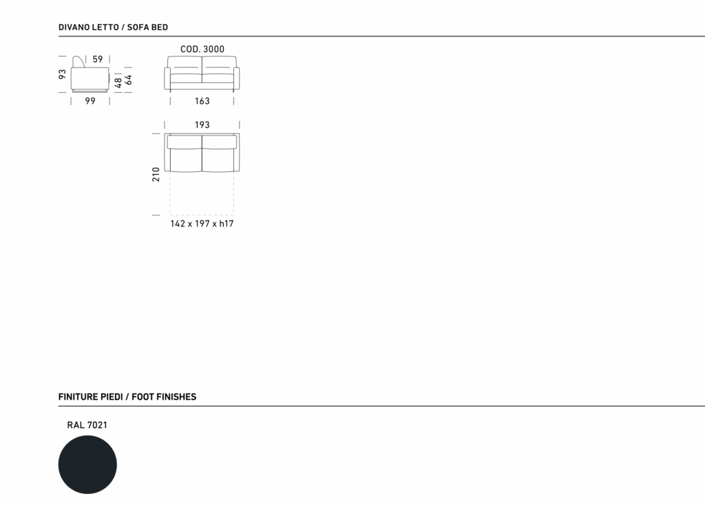 Dimensioni Divano Letto Air Pronta Consegna Tino Mariani