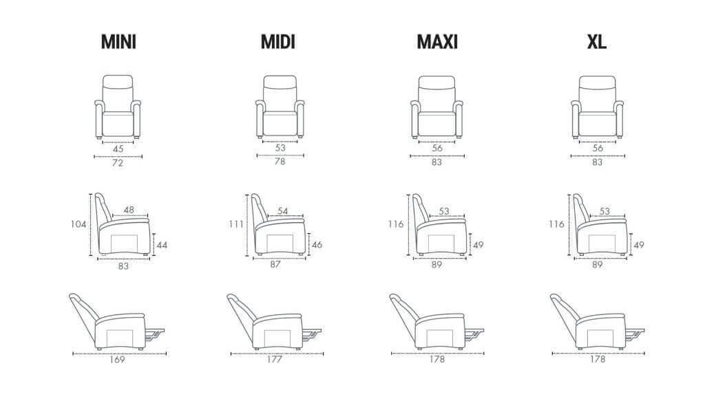 Dimensioni Poltrona Relax Asia Tino Mariani 