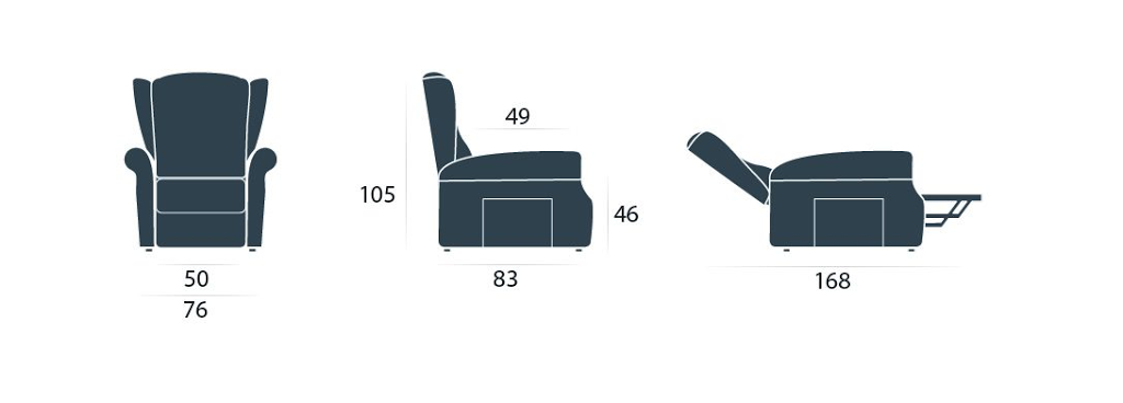 Dimensioni Poltrona Relax a Due Motori Bergè Compact in Offerta Tino Mariani 