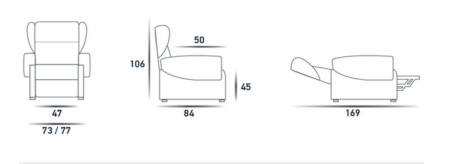 Dimensioni Poltrona Relax Oslo Tino Mariani