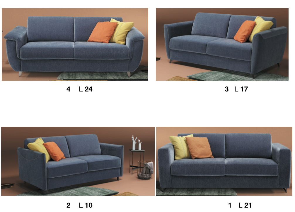 Disegni braccioli personalizzabili per divano letto Modular Standard – Tino Mariani