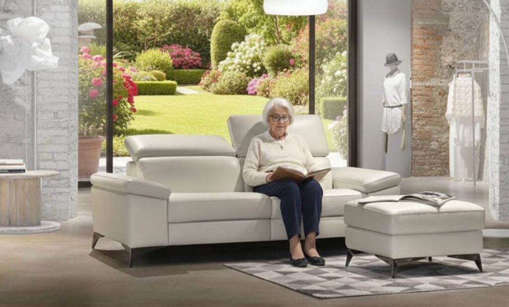 Divani alti per anziani con seduta e piedini alti – comfort e qualità artigianale Tino Mariani