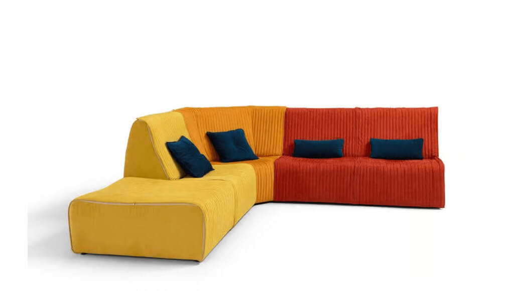 Divani angolari colorati. Scopri come scegliere il colore giusto per la tua casa. Divani personalizzati Tino Mariani Lissone - Milano.