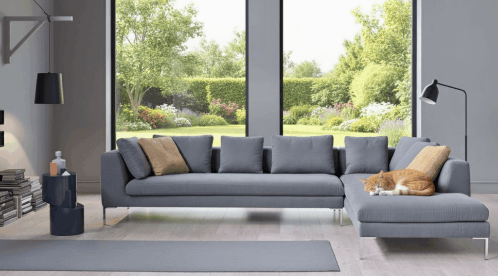 Divani Angolari Moderni In Tessuto Anti Graffio Tino Mariani