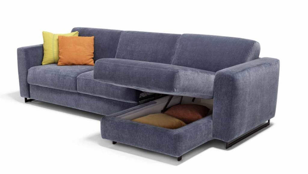 Divani Letto Chaise Longue contenitore Modular Tino Mariani con rete a doghe in legno