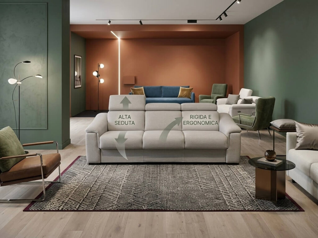 ivano con seduta rigida e alta Tino Mariani ideale per persone con difficoltà motorie