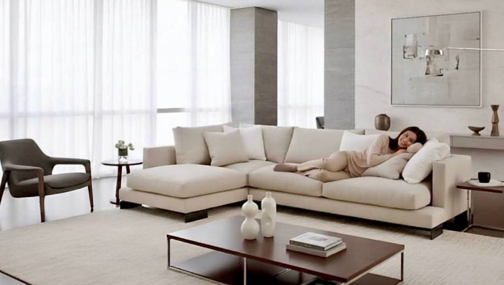 Divano angolare Isola di Tino Mariani personalizzabile con tessuto sfoderabile