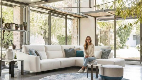 Divano angolare moderno Ibiza con sistema relax, in vendita da Tino Mariani