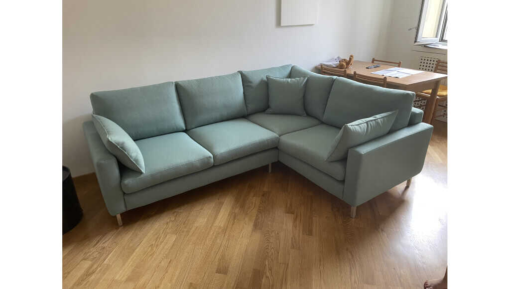 Divano Angolare Verde Su Misura Manhattan di Tino Mariani