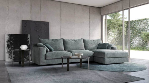 Divano a L Con Chaise Longue Caraibi In Tessuto Sfoderabile Tino Mariani