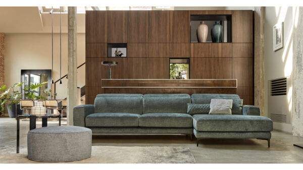 Divani artigiana in Brianza Con Chaise Longue Di Linea Moderna Hawaii E In Tessuto Sfoderabile Tino Mariani