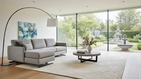 Divano Design Praga Con Chaise Longue Contenitore E Piedini Alti In Acciaio Colore Moka Tino Mariani