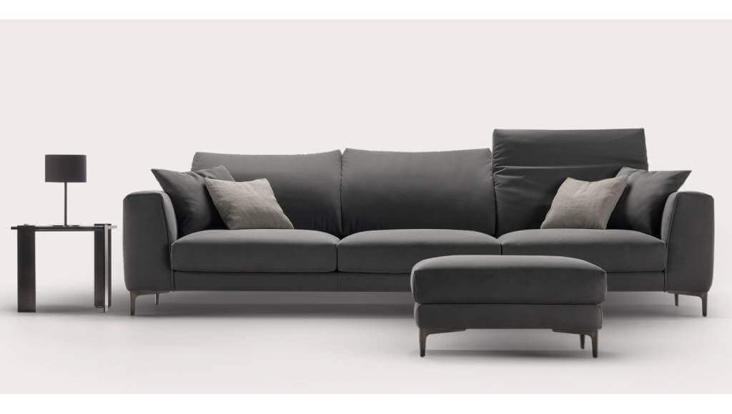 Divano Grigio Scuro In Tessuto Sfoderabile Modello Porto Di Tino Mariani