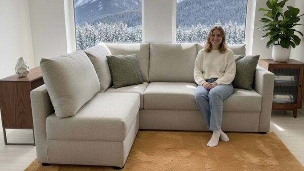 Divano letto angolare piccolo Rotterdam Tino Mariani ideale per appartamenti in montagna