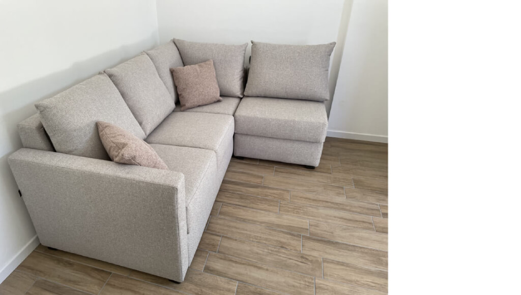 Divano Letto Angolare Rotterdam con Rete a Doghe in Pronta Consegna – Tino Mariani