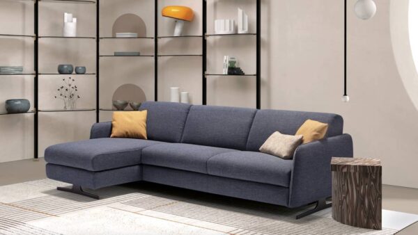 Divano Letto Con Chaise Longue Contenitore Praga In Tessuto Sfoderabile Tino Mariani