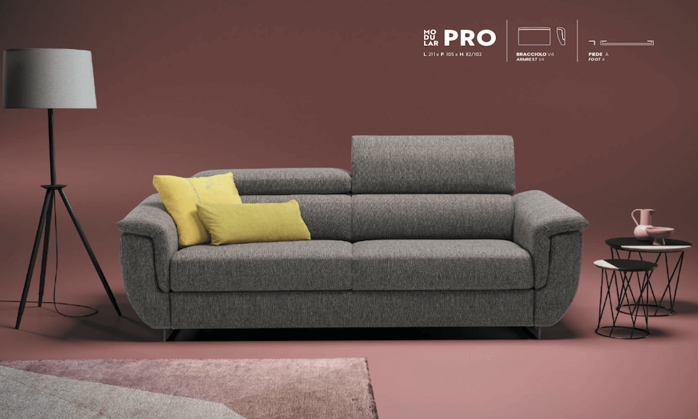 divano letto modular pro con rete a doghe e materasso alto per appartamenti in affitto da tino mariani