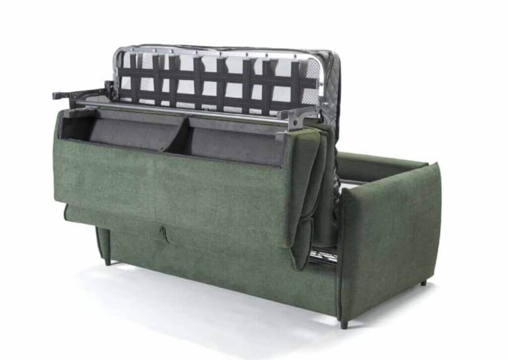 divano letto dublino con vano porta guanciali e materasso alto tino mariani 