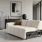 Divano letto di design con ruote Sky Tino Mariani in tessuto Made in Italy
