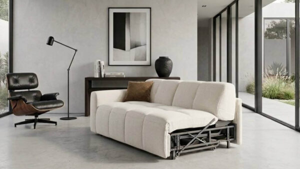Divano letto di design con ruote Sky Tino Mariani in tessuto Made in Italy