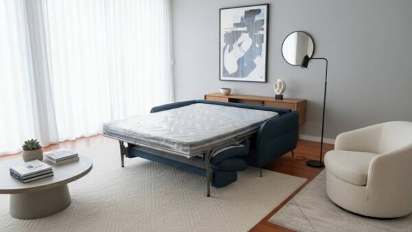 Divano Letto Elegance Con Materasso 140x197 H 13 E Piedini Alti In Tessuto Sfoderabile Anti Macchia Blu Pronta Consegna Tino Mariani