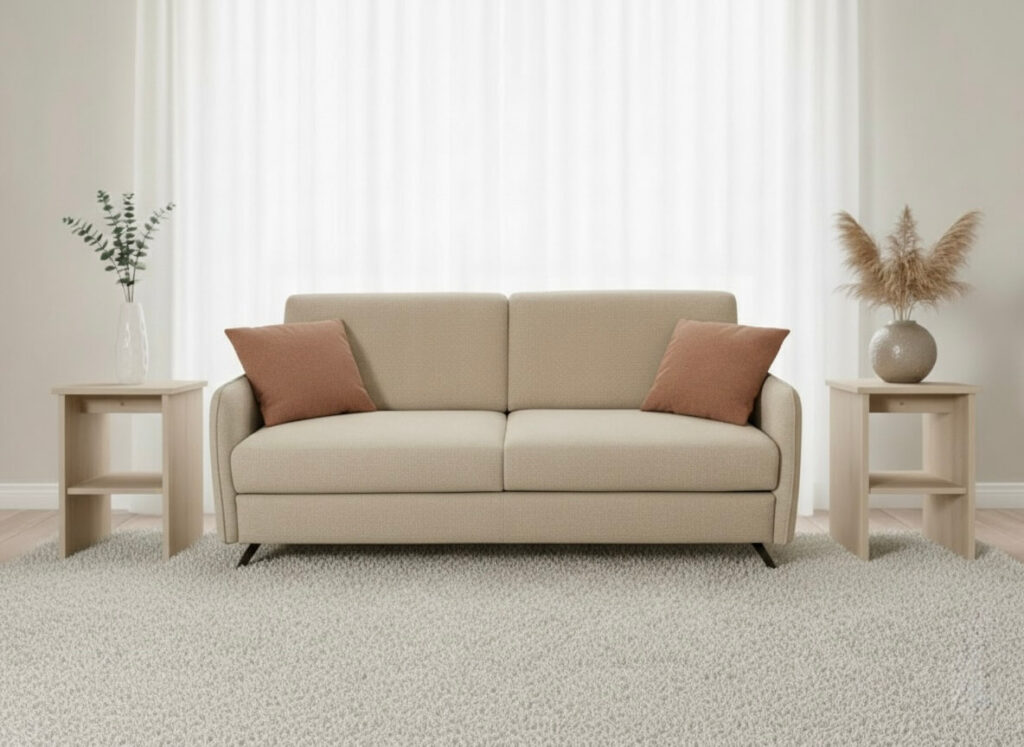 Divano letto matrimoniale Praga in tessuto Tino Mariani – pronta consegna