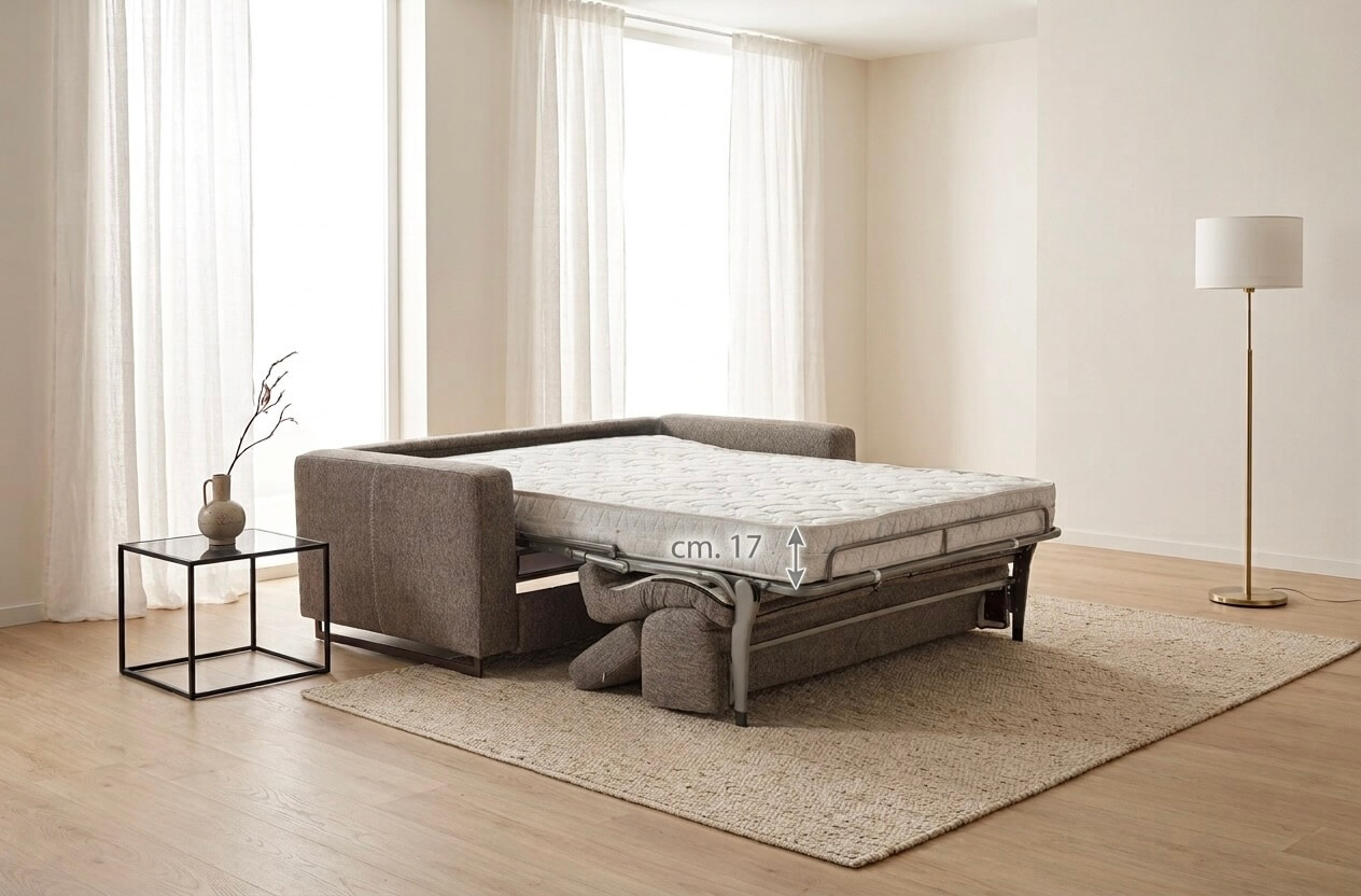 Divano Letto Modular Pro Con Rete A Doghe E Materasso Alto 17 Cm Tino Mariani