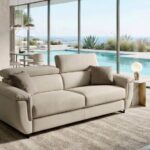 divano letto comodo per dormire ogni notte con materasso alto e design moderno