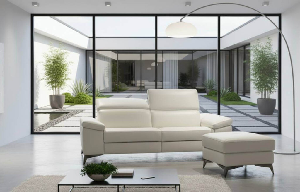 Divano Moderno Byron Large Con Piedini Alti In Metallo E Sistema Relax Tino Mariani