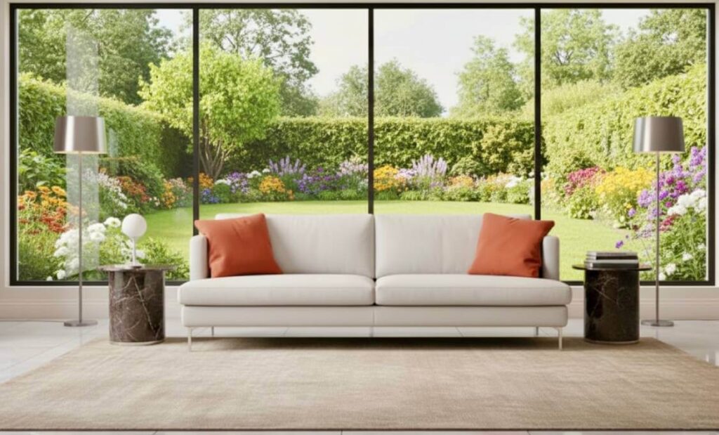 Divano moderno in pelle bianca Manhattan di Tino Mariani