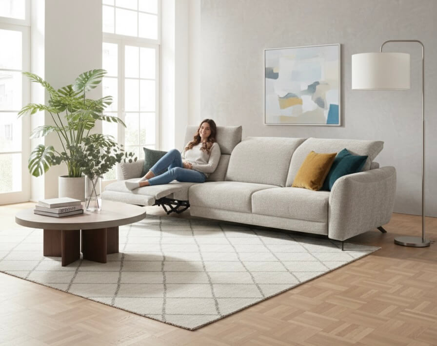 Divano Reclinabile Elettrico 3 Posti Lisbona Grande – Tino Mariani