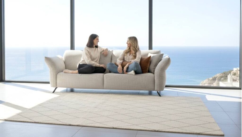 Divano relax 3 posti modello Lisbona in tessuto artigianale Tino Mariani