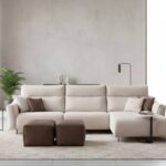 Divano relax modello Ibiza Tino Mariani in tessuto con chaise longue artigianale su misura