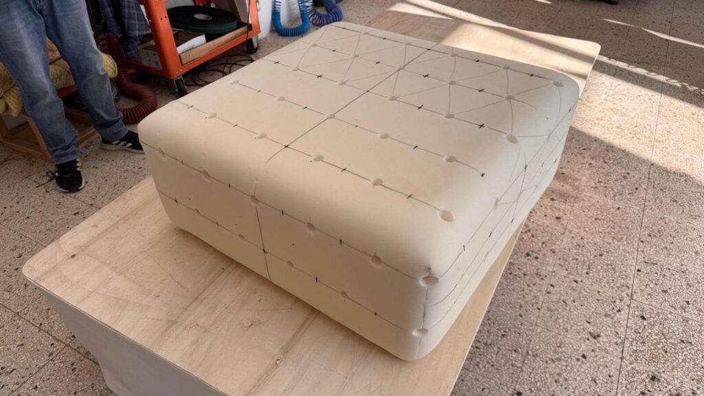 Imbottitura Pouf 80x80 Capitonnè Su Misura Tino Mariani
