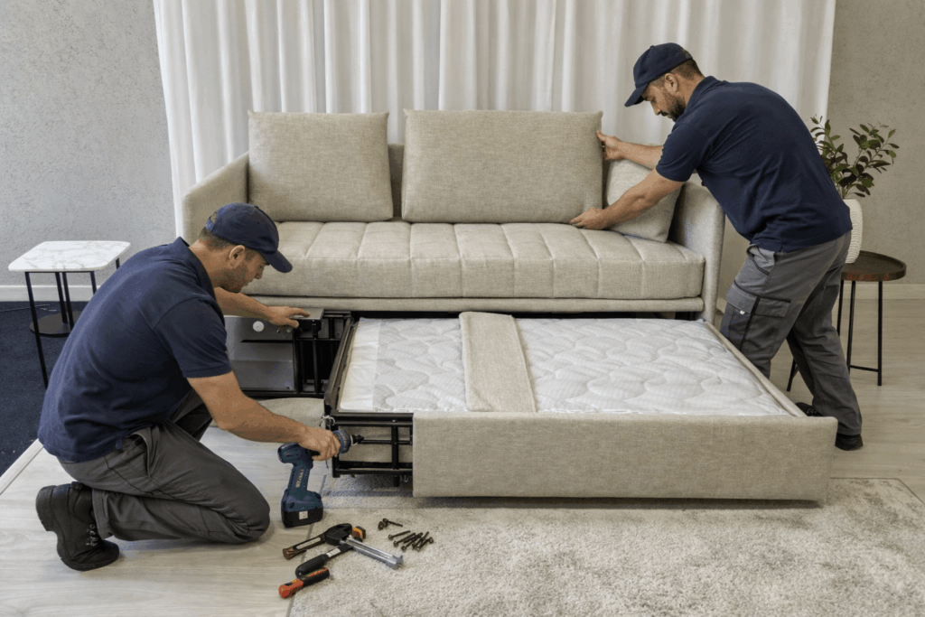 Montaggio divano letto Tino Mariani con collaudo professionale