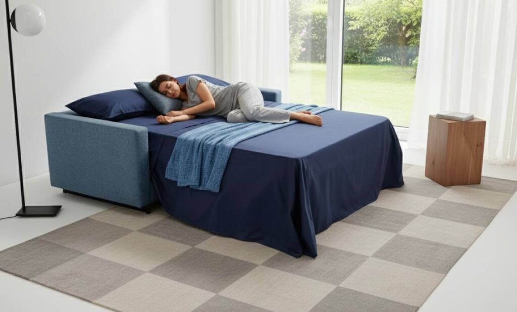 Nuovo Divano Letto Air Comodo Per Tutte Le Notti Con Porta Guanciali E Materasso Alto 17 Cm, In Consegna Rapida