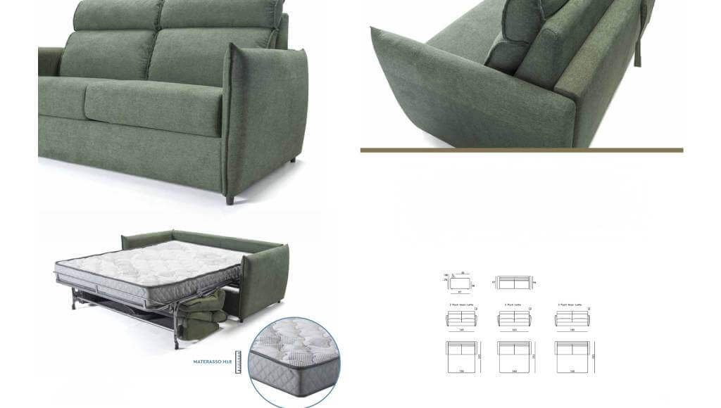 Nuovo Divano Letto Carlotta Con Materasso Alto 18 Cm