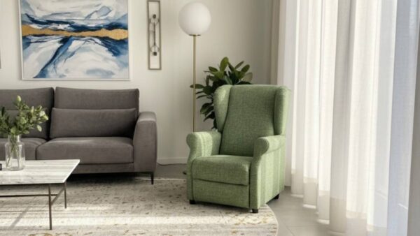 Poltrona relax Bergè Compact manuale in tessuto Aqua Clean verde in offerta