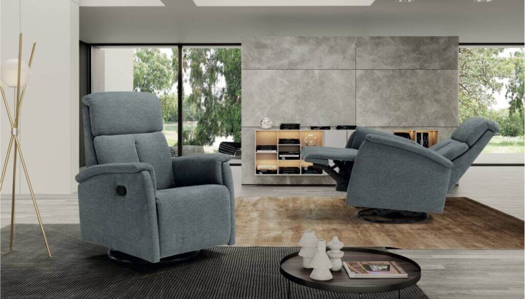 Poltrona A Dondolo in tessuto anti macchia Dolcevita di Tino Mariani