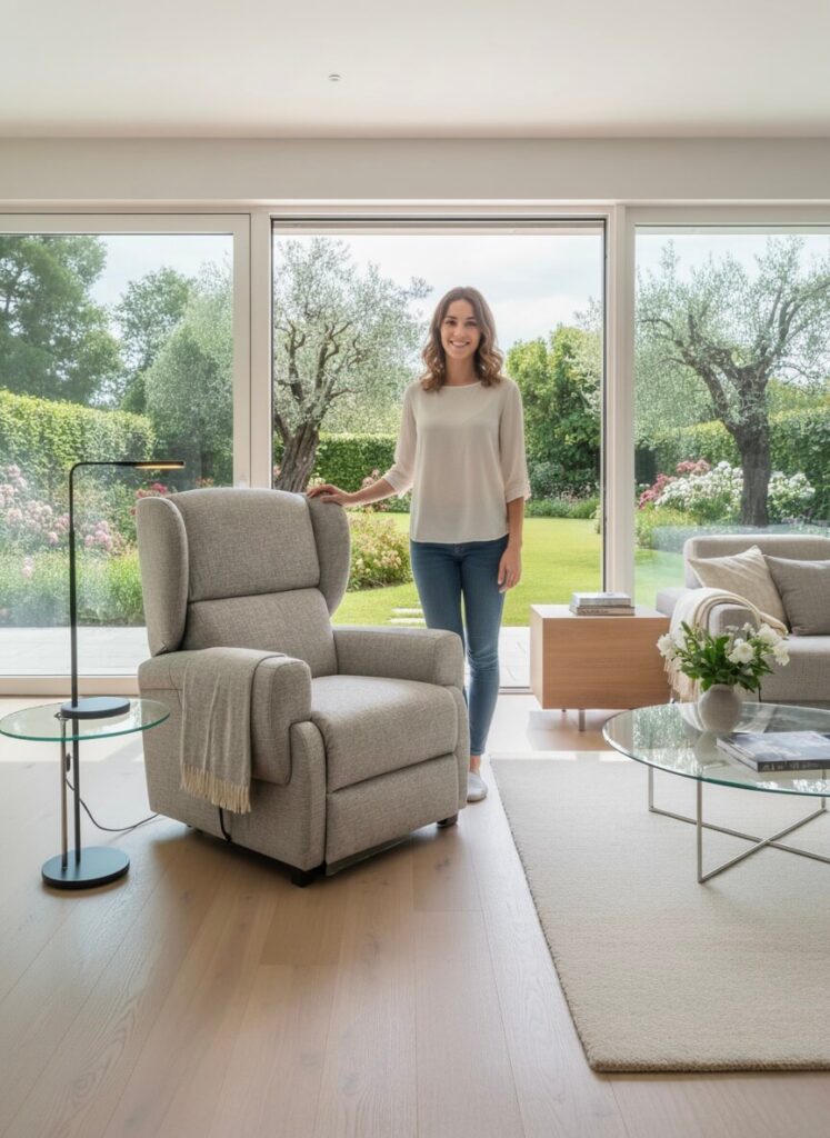 Poltrona relax Oslo Cardio in tessuto Aquaclean pronta consegna – Tino Mariani 