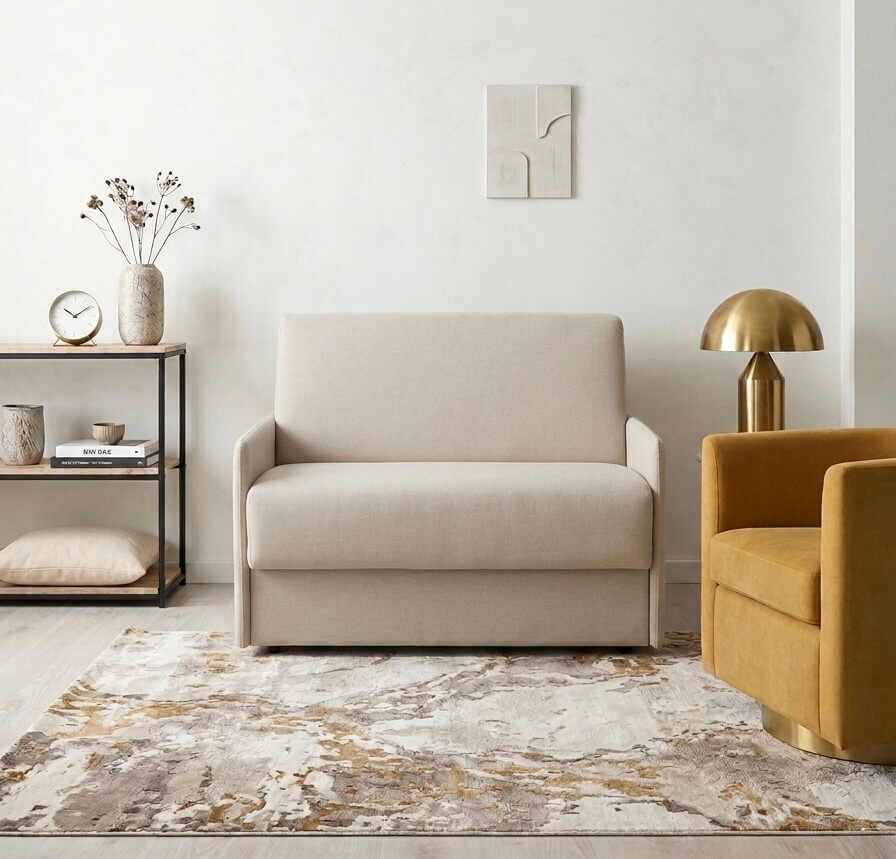 Poltrona letto London 18 compatta con materasso comodo, pronta consegna 102x95 cm